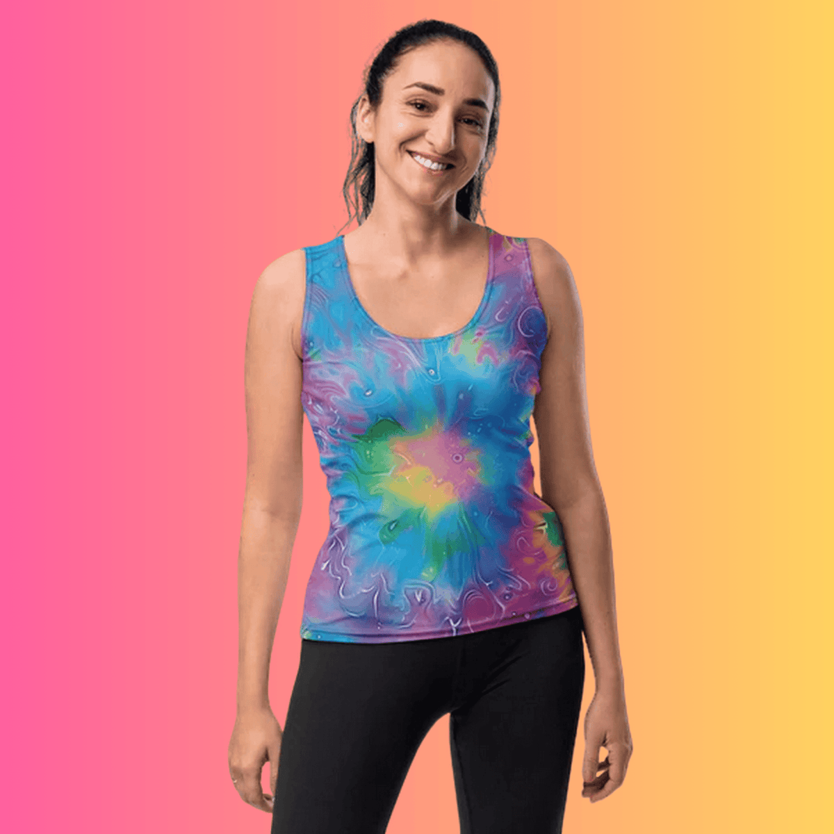 Vibrant Tie-Dye Festival Tank Top for EDM Lovers