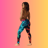 Neon Leopard Print Yoga Leggings for EDM Festivals