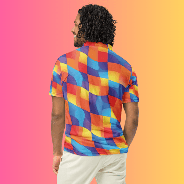 Vibrant Abstract Festival Polo for EDM Lovers