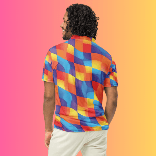 Vibrant Abstract Festival Polo for EDM Lovers