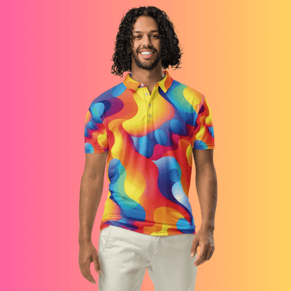 Vibrant Abstract Polo for Raves & Festivals