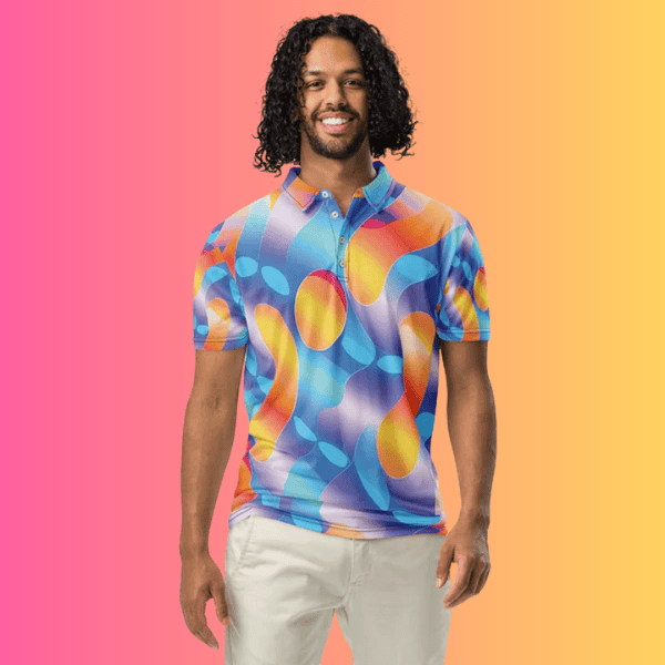 Vibrant Abstract Polo for EDM Festivals