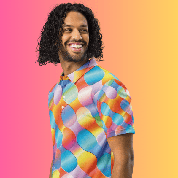 Vibrant Abstract Polo for Raves and Festivals