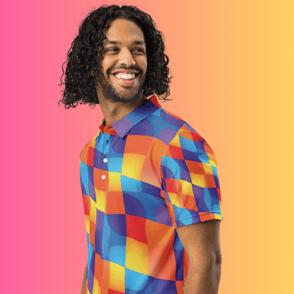 Vibrant Abstract Festival Polo for EDM Lovers