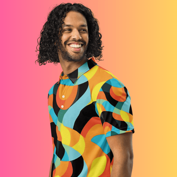 Vibrant Abstract Polo: Your Ultimate Festival Statement Piece