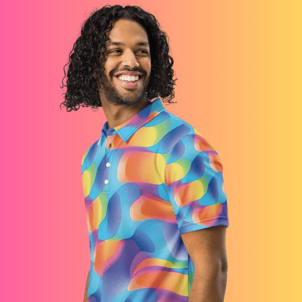 Vibrant Abstract Polo for EDM Festivals