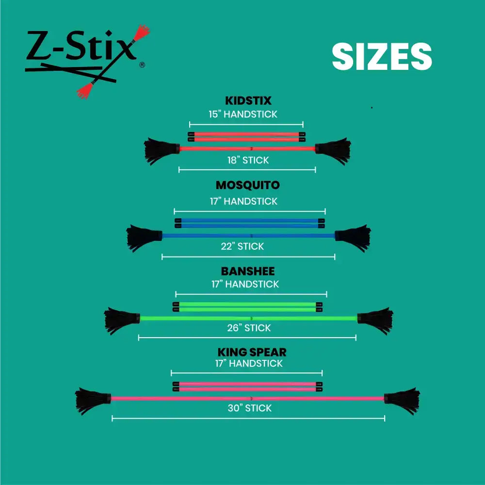 Z-Stix Hand Made Professional Flower Sticks-Devil Sticks- Neon Series